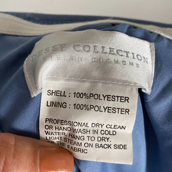 DESSY COLLECTION Off The Shoulder Pleated Cap Sleeve Formal A-Line Dress - Picture 7 of 9